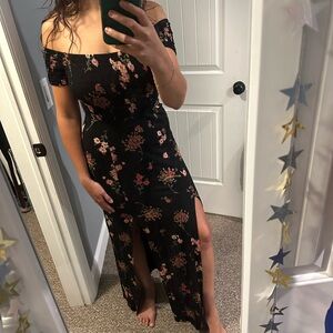 Express Floral Black Maxi Dress